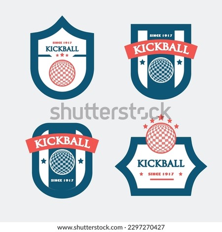 kickball badges design vector logo modern isolated illustration