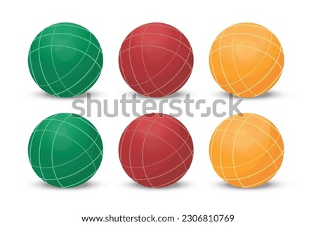 set of bocce ball design vector flat modern isolated illustration