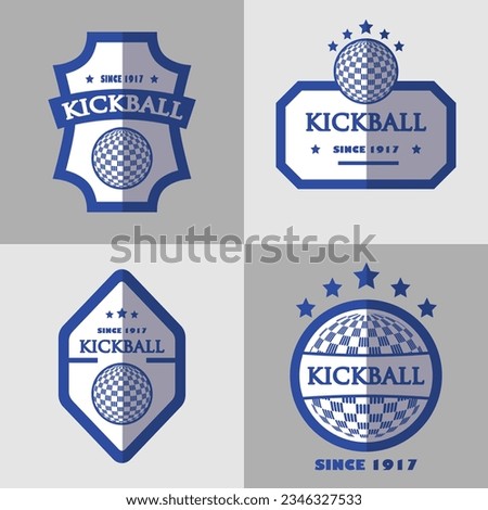 kickball logo badges design vector flat modern isolated illustration