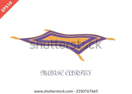 Magic flying carpet design vector modern isolated illustration