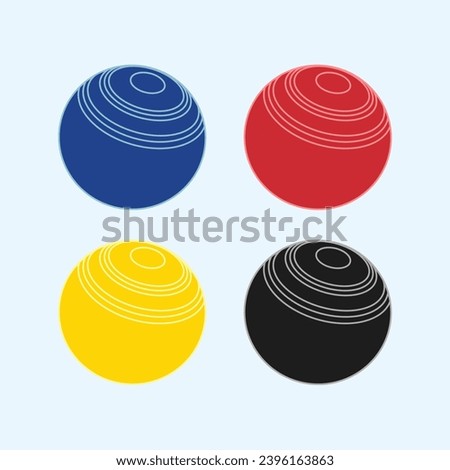 set of lawn ball design vector icon modern illustration