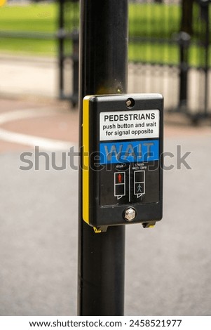 Similar – Image, Stock Photo Pedestrian crossing city downtown women walk in motion on road