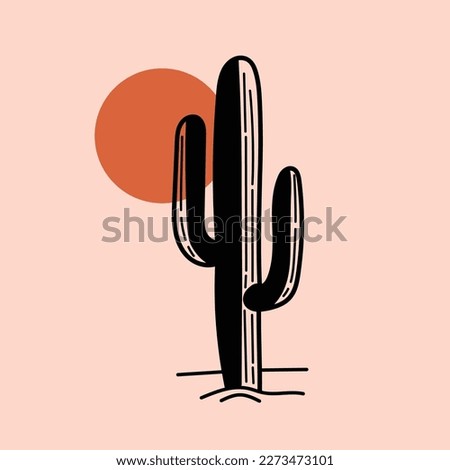 Vector illustration cactus, Desert theme vector artwork for t-shirts prints, posters and other uses.