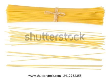 Similar – Image, Stock Photo Uncooked spaghetti noodles, flat lay