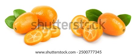 Image, Stock Photo Heap of kumquats on cutting board