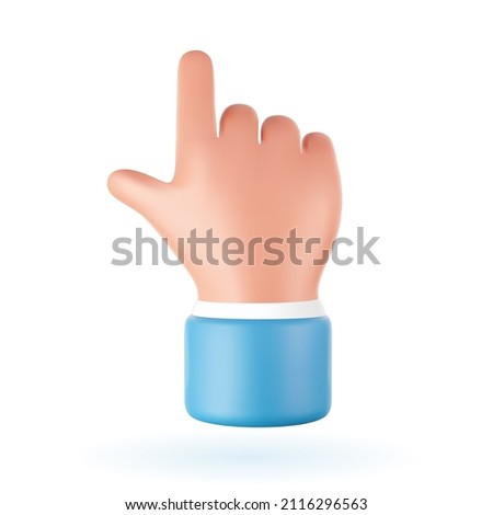 3d computer cursor web hand. Mouse cursor for website. Alternate pointer to select the correct target. Vector illustration.