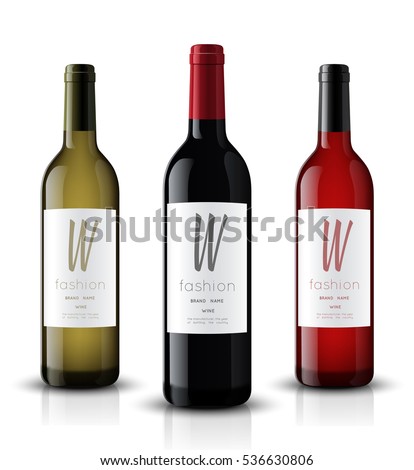 Vector, wine bottle, made in a realistic style. on a white background. It can serve as a layout for future design and Publicity of your product.