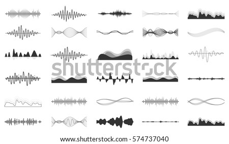 Vector sound waves set. Audio Player. Audio equalizer technology, pulse musical. Vector illustration. Foto d'archivio © 