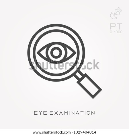 Line icon eye examination