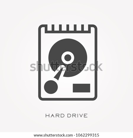 Silhouette icon hard drive