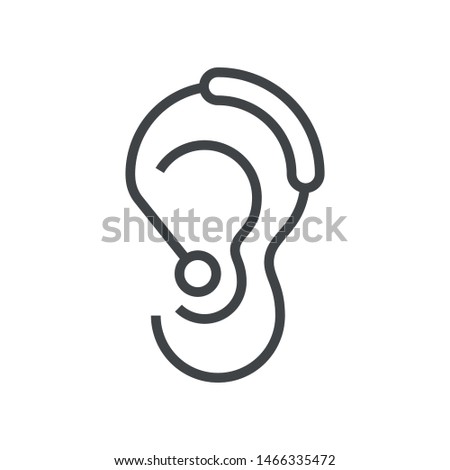 Line icon hearing aid. Simple vector illustration with ability to change.