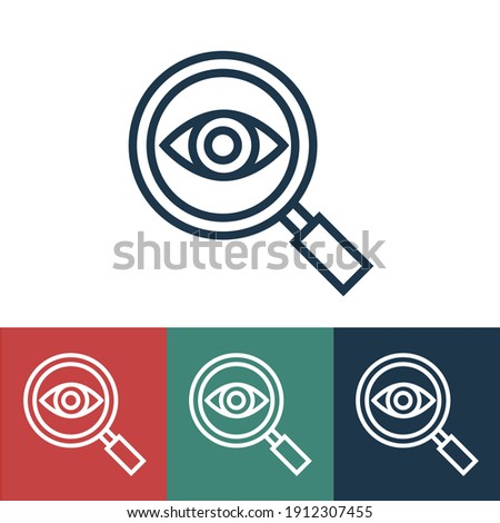 Linear vector icon with eye examination