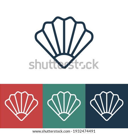 Linear vector icon with seashell