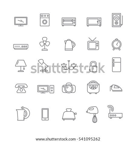 Icons of various household appliances.