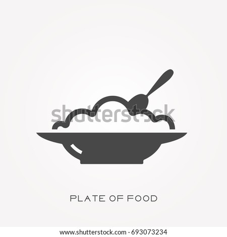 Silhouette icon plate of food