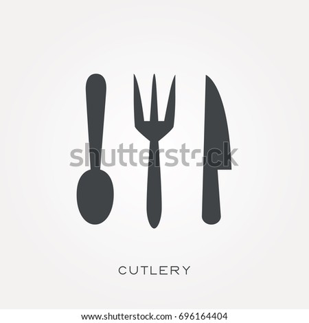 Silhouette icon cutlery