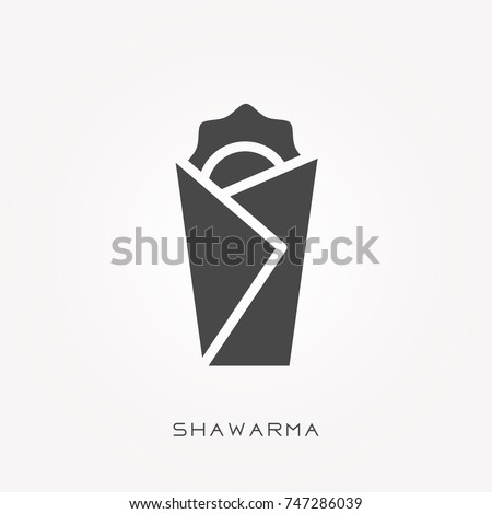 Silhouette icon shawarma