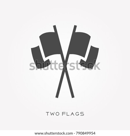 Silhouette icon two flags