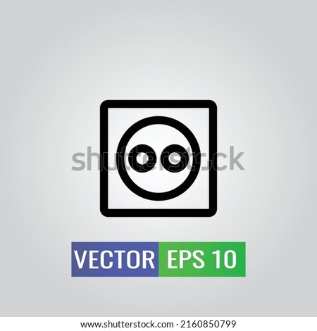 icon illustration of Socket plug icon On White Background - Single high quality black style outline for web design or mobile app.