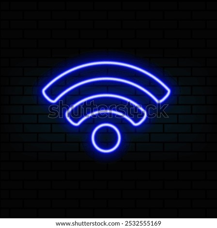 Wifi signal icon in neon style. Wifi signal icon. Web network connect logo sign. Retro sign with glowing neon. Vector illustration.4.