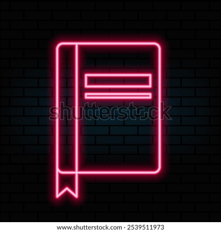 Glowing neon line Phone book icon isolated on black background. Address book. Telephone directory. Vector.