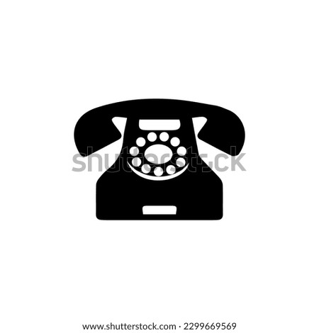 Telephone icon or logo isolated sign symbol vector illustration, Collection of high quality black style vector. Old phone icon black vector illustration