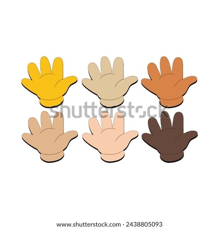 Hand with Fingers Splayed Gesture Icon. Raised hand emoji. Folded Hands sign, All skin tone gesture emoji
