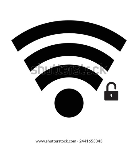 Collection of stock vector images depicting symbols and icons related to wireless Wi-Fi connectivity, including Wifi signal symbols and an internet connection, that enable remote internet access.