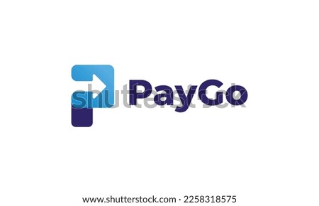 Design logo minimalist concept using for banking digital payment technology