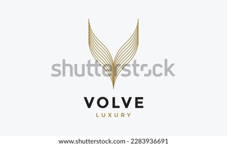 Elegant letter V concept logo big company and industry