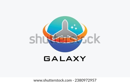 Galaxy space concept logo for astronomy and NASA design