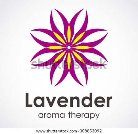Lavender flower purple aroma therapy abstract vector logo design template business beauty icon company identity woman symbol concept