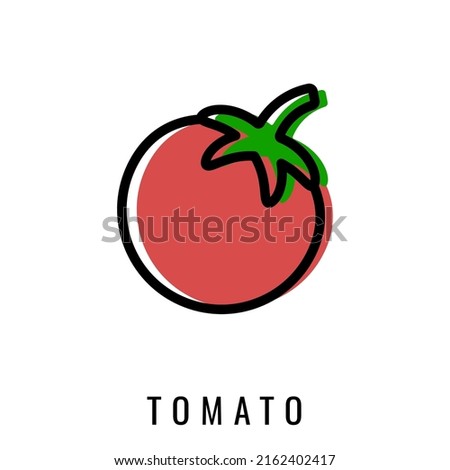 Tomato color Icon. Vector illustration cherry Tomato in Line style. Isolated Vegetable Logo. Stylish solution for app or website.