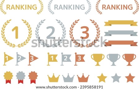 Stylish and cute ranking icon set