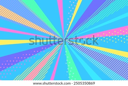 Pop and cute colorful radial lines.