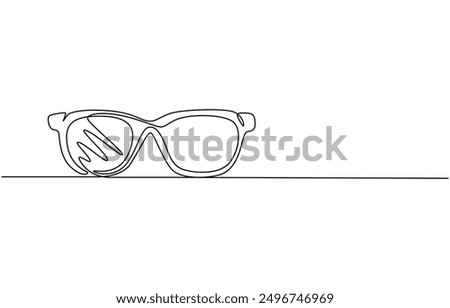 Glasses icon line continuous drawing vector. One line eyeglasses icon vector background. Eyeglasses icon. Continuous outline of a Glasses, Glasses in continuous line art drawing style. Eyeglasses.