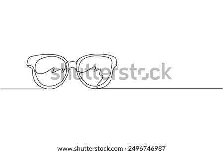 Glasses icon line continuous drawing vector. One line eyeglasses icon vector background. Eyeglasses icon. Continuous outline of a Glasses, Glasses in continuous line art drawing style. Eyeglasses.