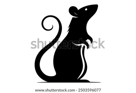 Mouse or Rat Icon Vector Design on White Background, Mouse rat silhouettes set, large pack of vector silhouette design, isolated white background, Rodent silhouette collection