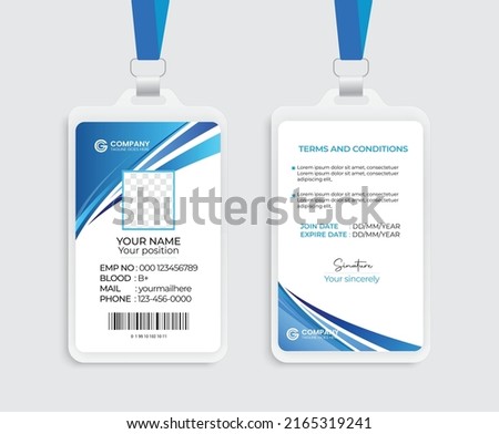 Modern and creative corporate company employee id card template