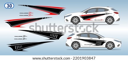 Car side door sticker stripe design. Auto vinyl decal template. Suitable for printing or cutting.
Scaling without loss of quality for different car model.