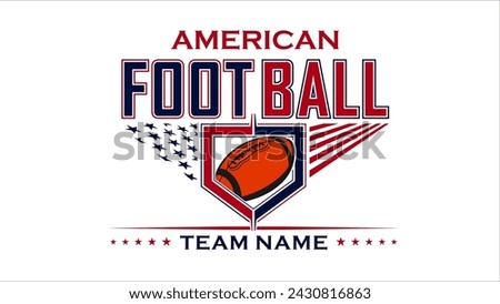 American football team fan vector clipart. Banner, card, flyer, t shirt print design. 
Isolated on white background. 

