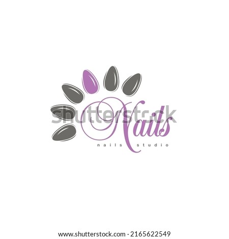 Logo for a nail studio flower nails Stock foto © 