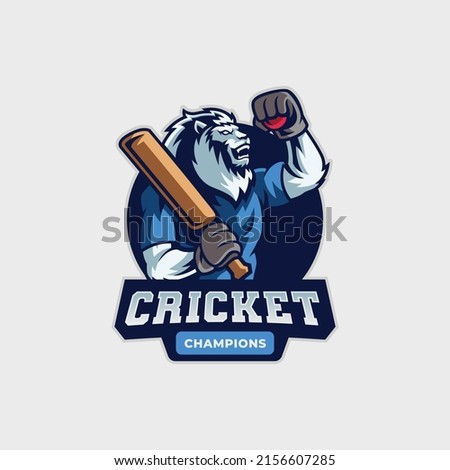 Cricket Sport Team Club Logo Design Template, team mascot logo.