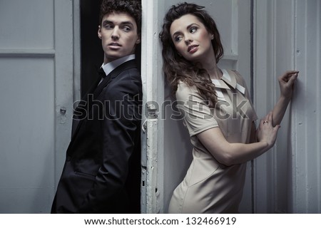 Portrait of young elegant couple