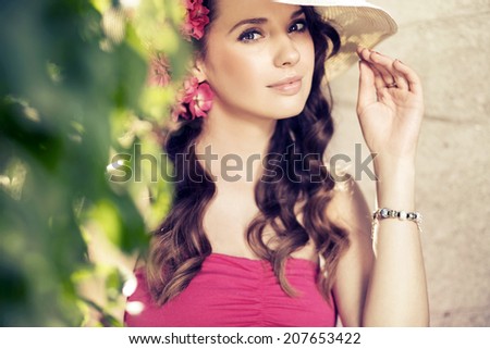 Beautiful woman enjoying in the nature