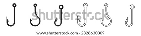 meat hook or fish hook icon set vector