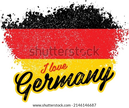 illustration of vector flag with text (I love Germany)