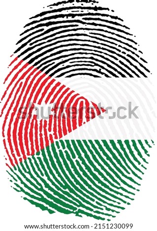 Vector illustration of the Jordanian
flag in the shape of a fingerprint