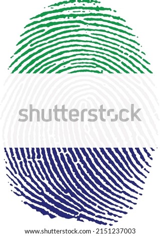 Vector illustration of the flag of sierra leone in the shape of a footprint