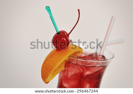 cocktail cherry sex isolated on the white background